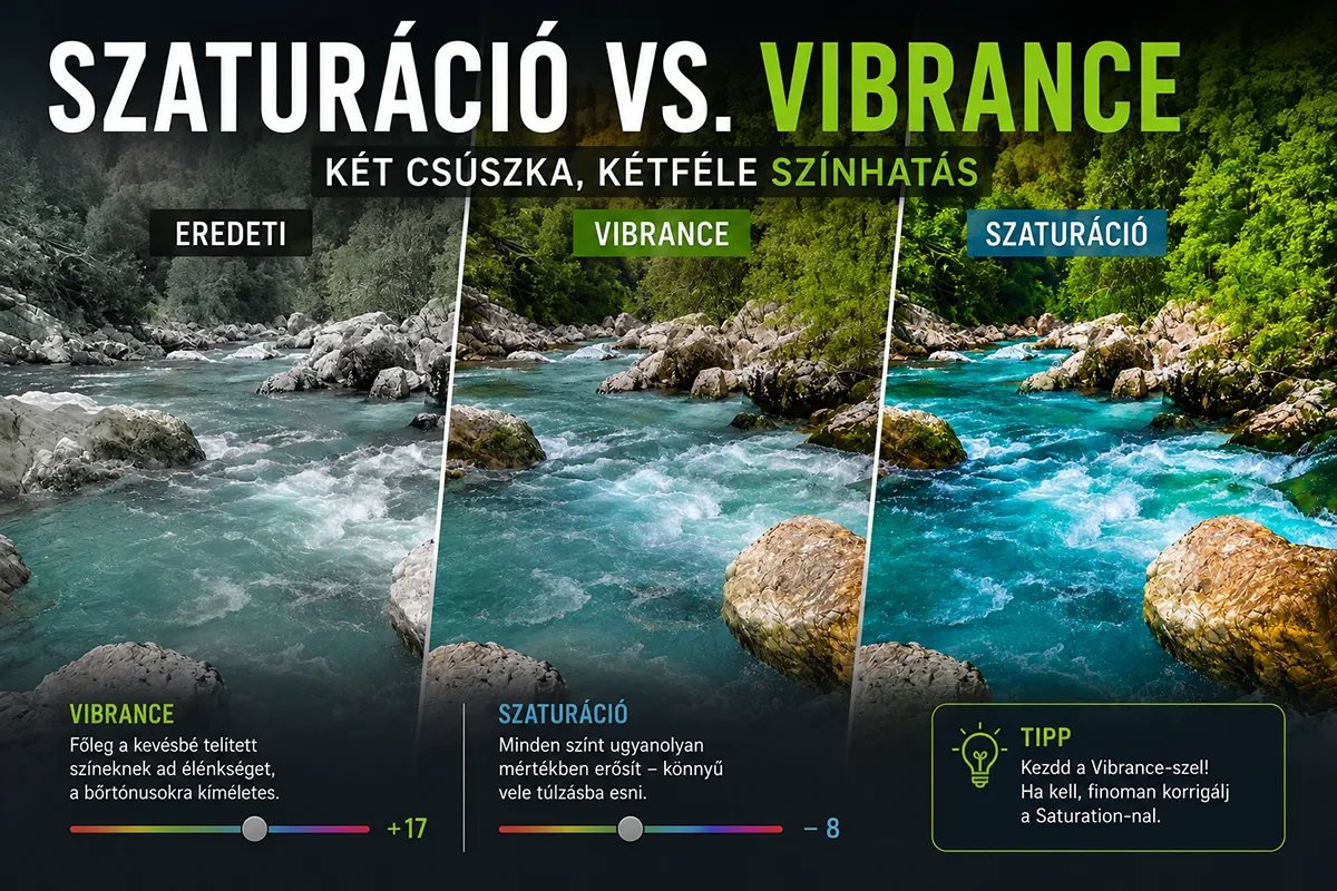 szaturáció vs vibrance